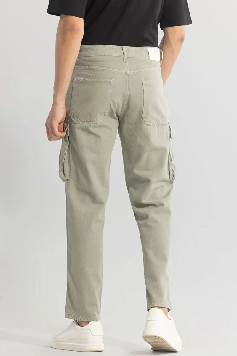 Adventure-Ready Moss Green Cargo Jeans