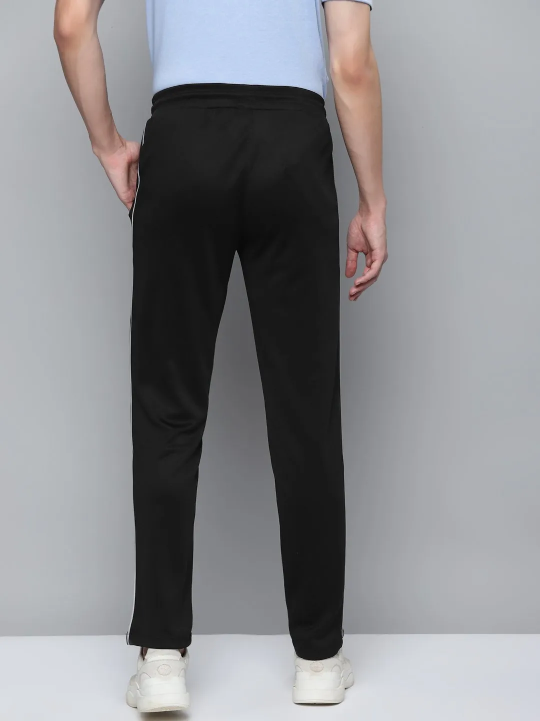 Alcis Men Black Slim Fit Solid Track Pants