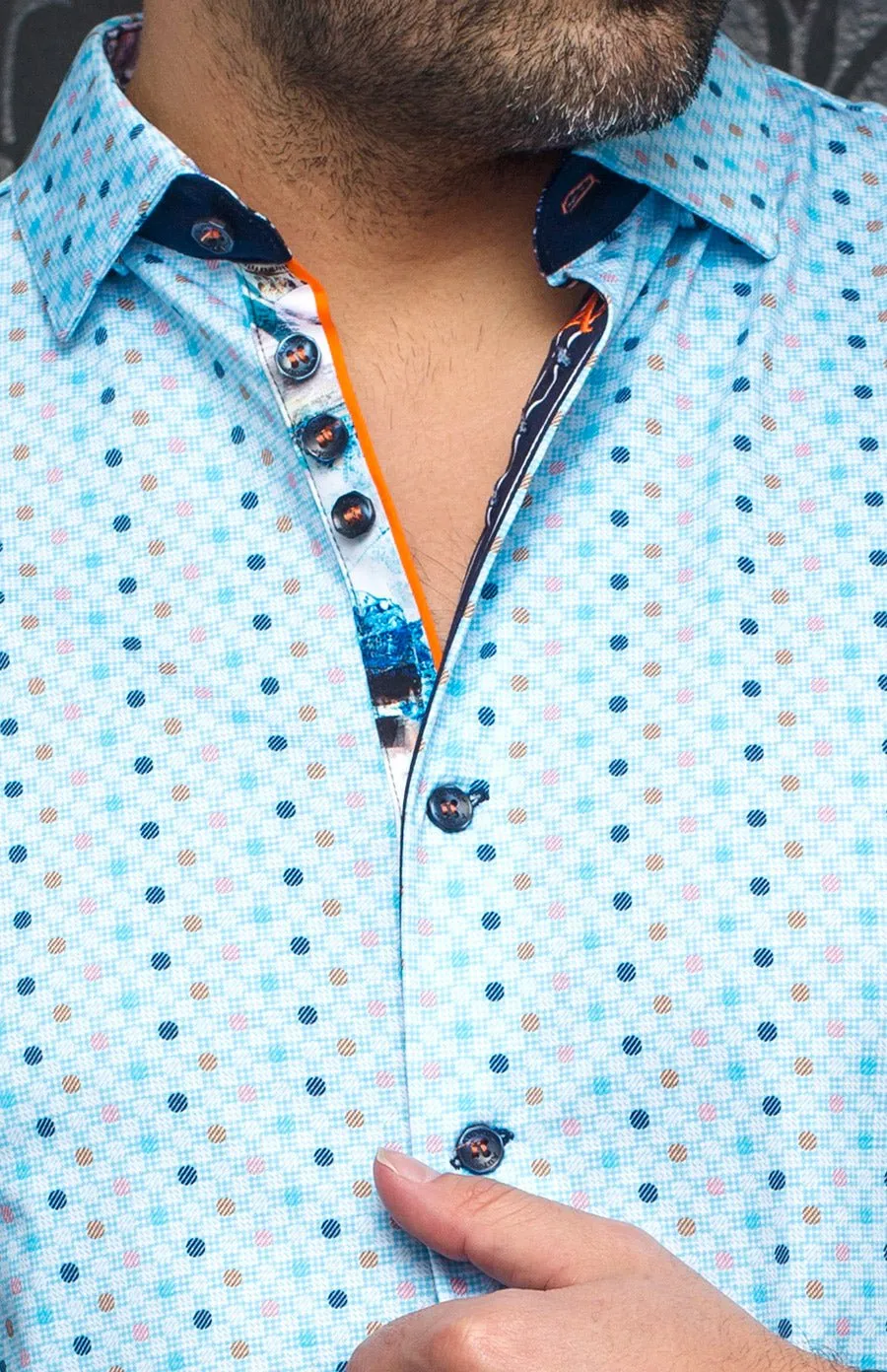 Au Noir Stretch Shirt | Trevis Turquoise