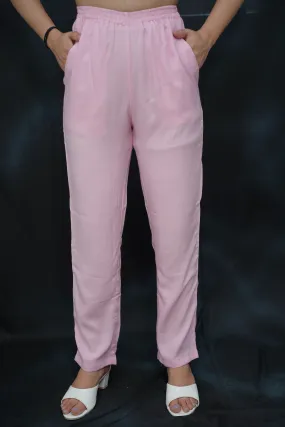 Baby Pink Rayon Kurti Pant