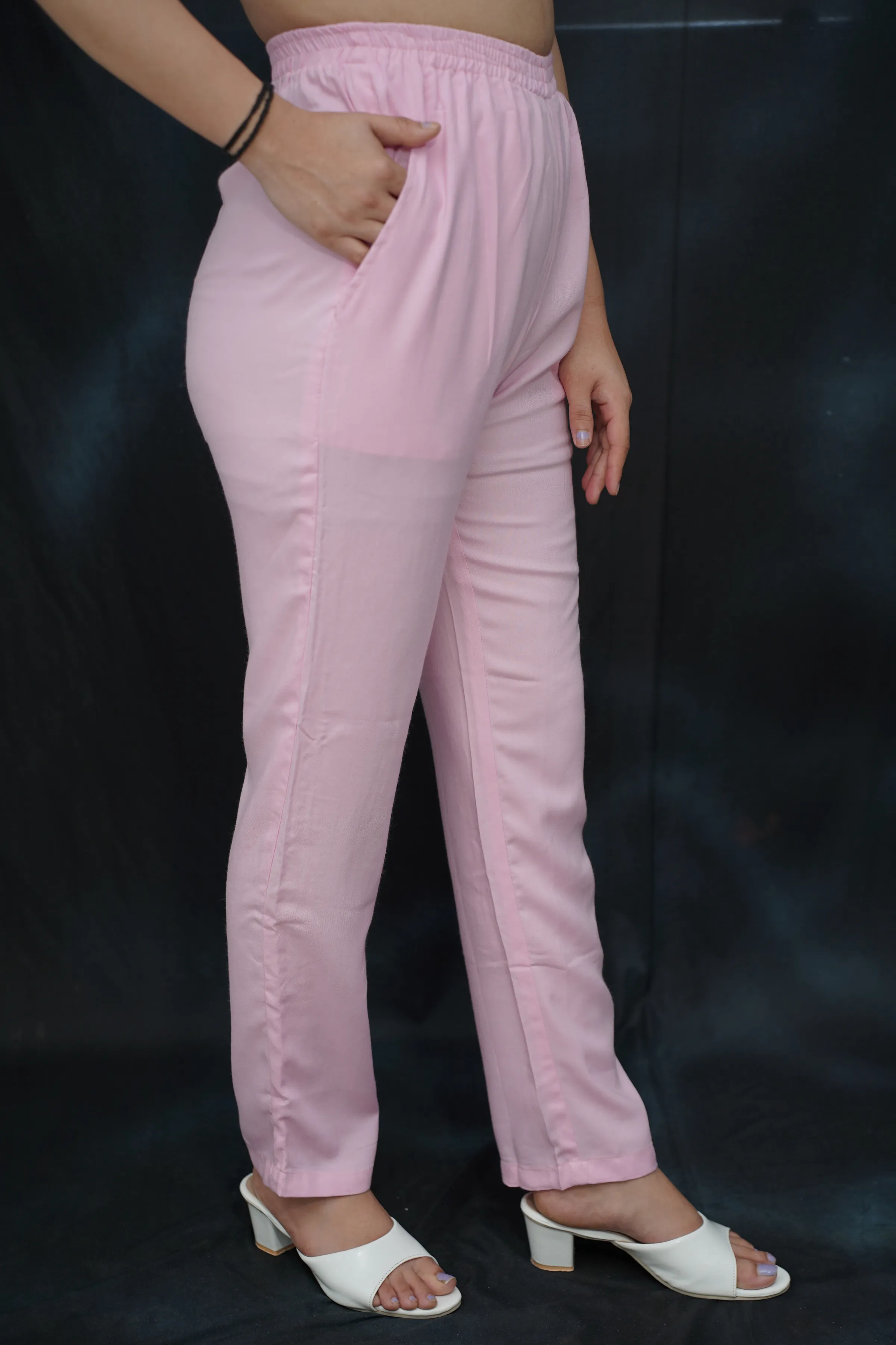 Baby Pink Rayon Kurti Pant