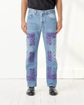 Bandana Embroidery Denim Pants