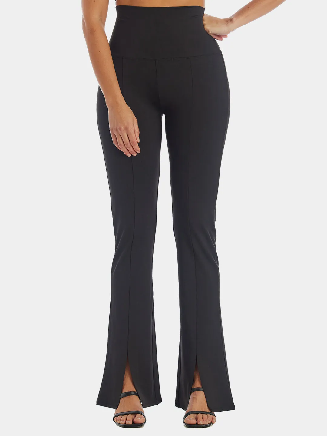 Luxe Knit Front Slit Flare Legging