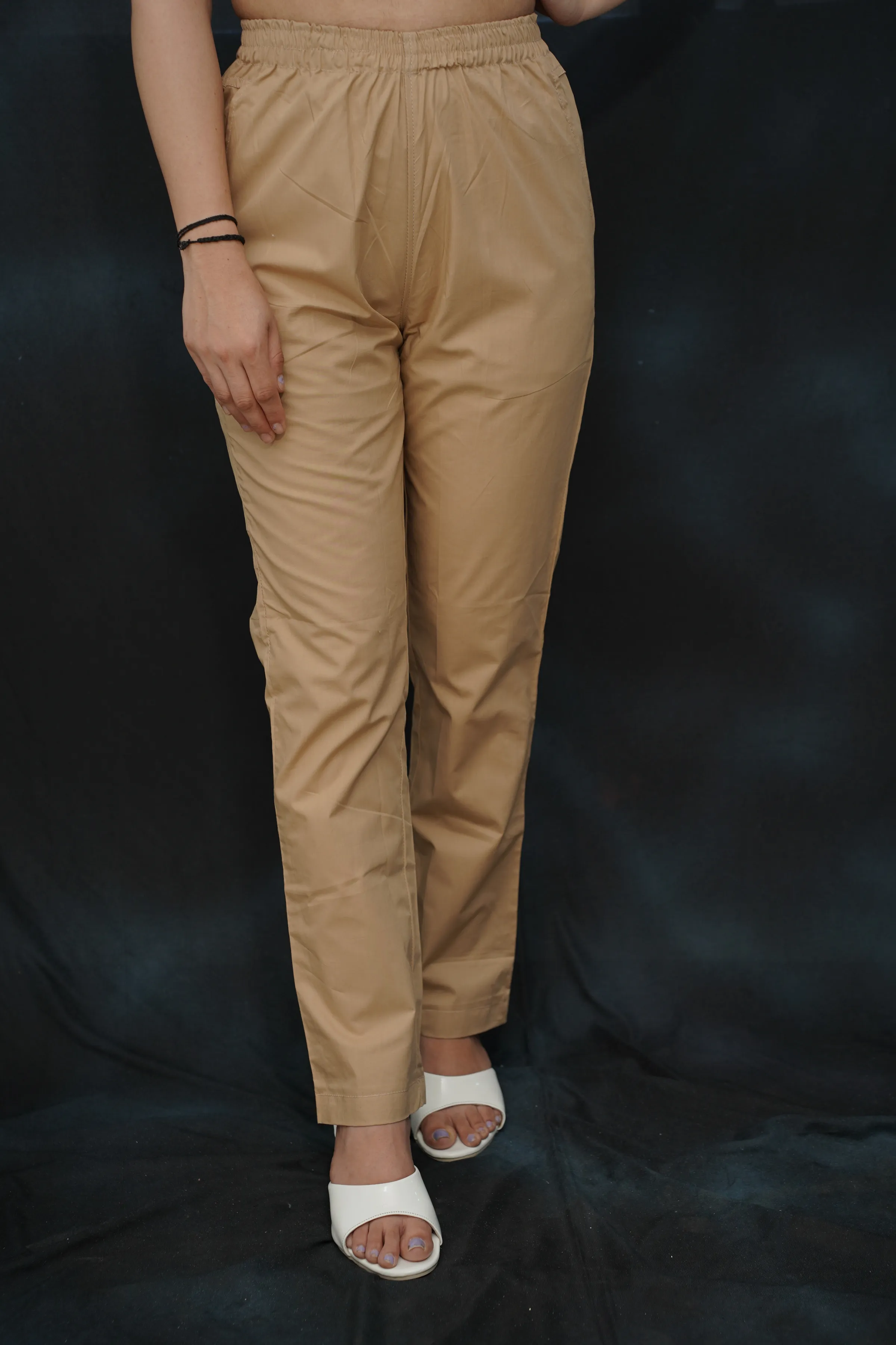 Beige Cotton Kurti Pant