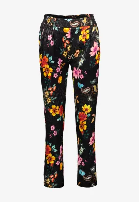 Black Floral Pants