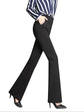 Black Mid Waist Bootcut Work Pants for Women - Available in S and M Sizes