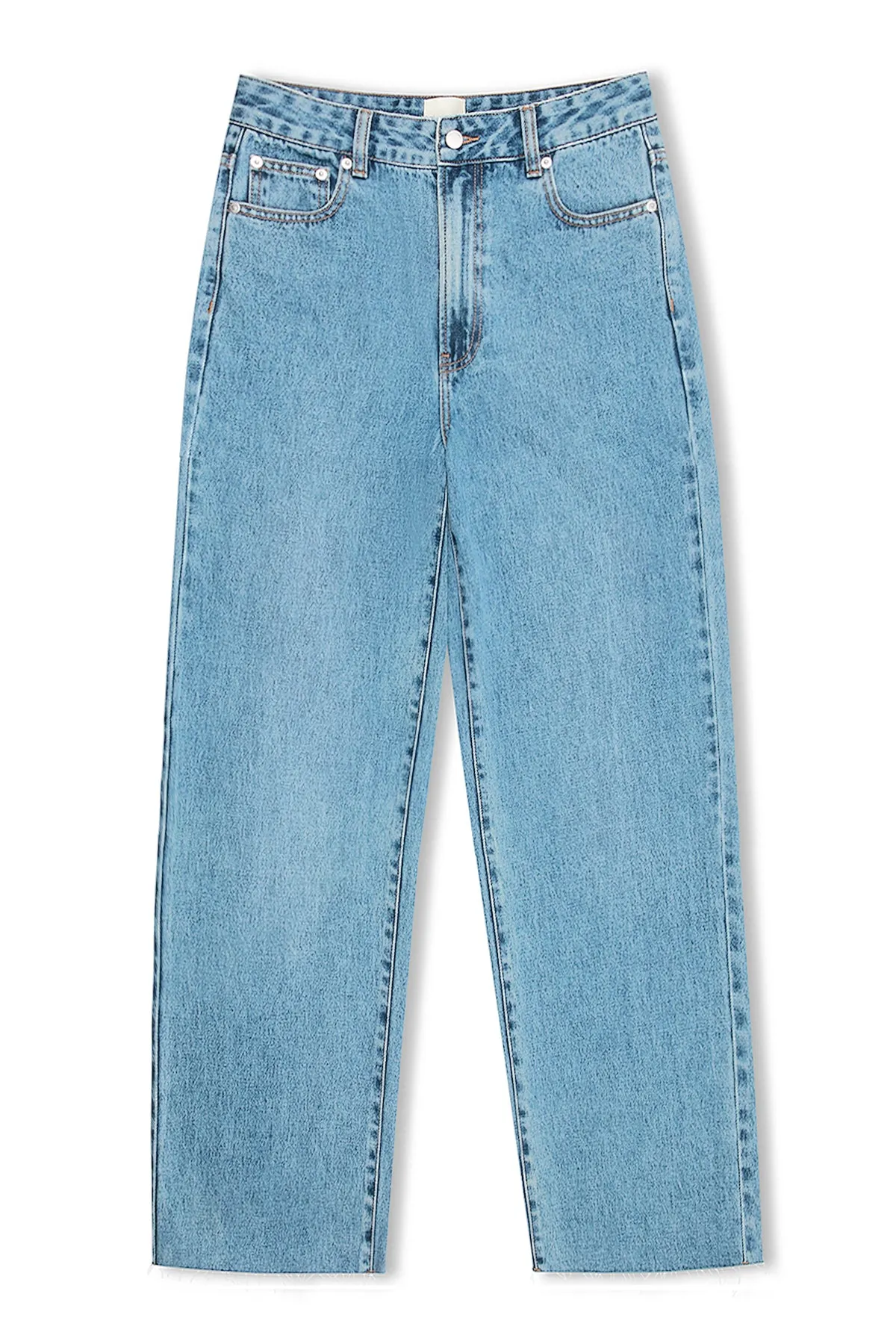 Blue Wash Mid Rise Recycled Denim Jean