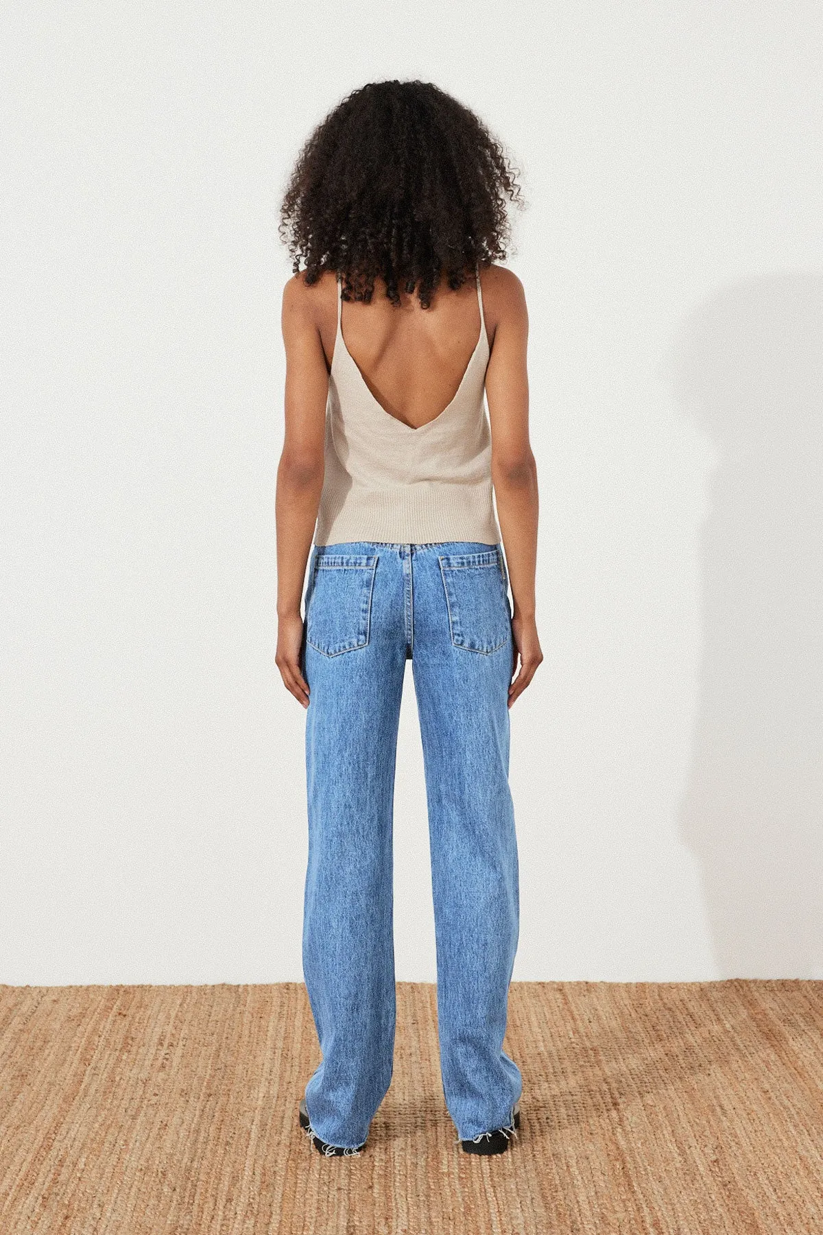 Blue Wash Mid Rise Recycled Denim Jean