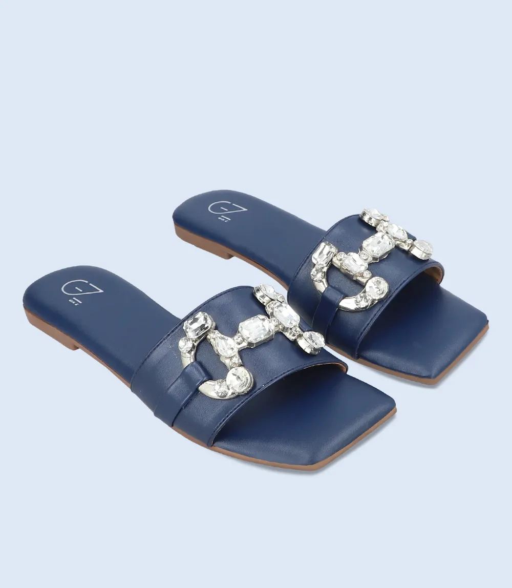 BW9318-NAVY-Women Casual Slippers