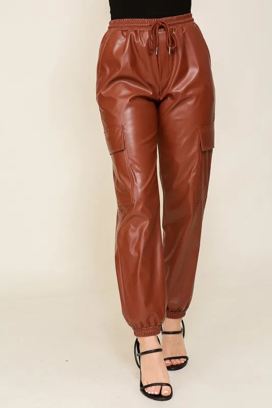 Cargo P/U Leather Pants