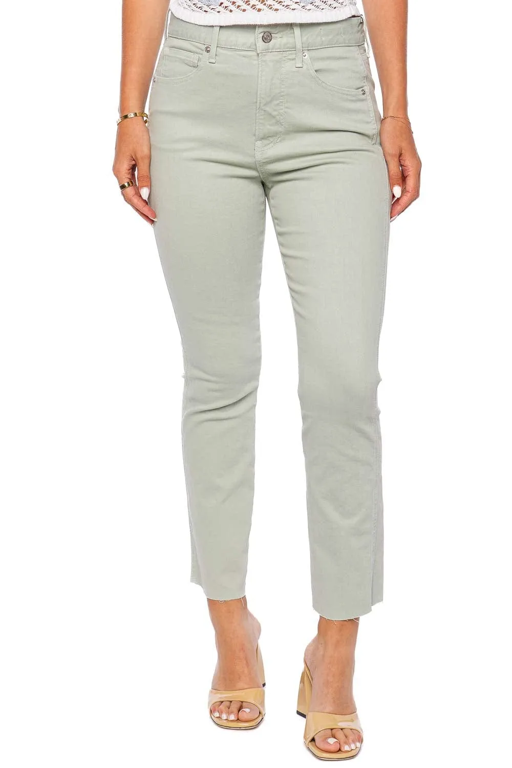 Carly Silver Sage Kick Flare Jean