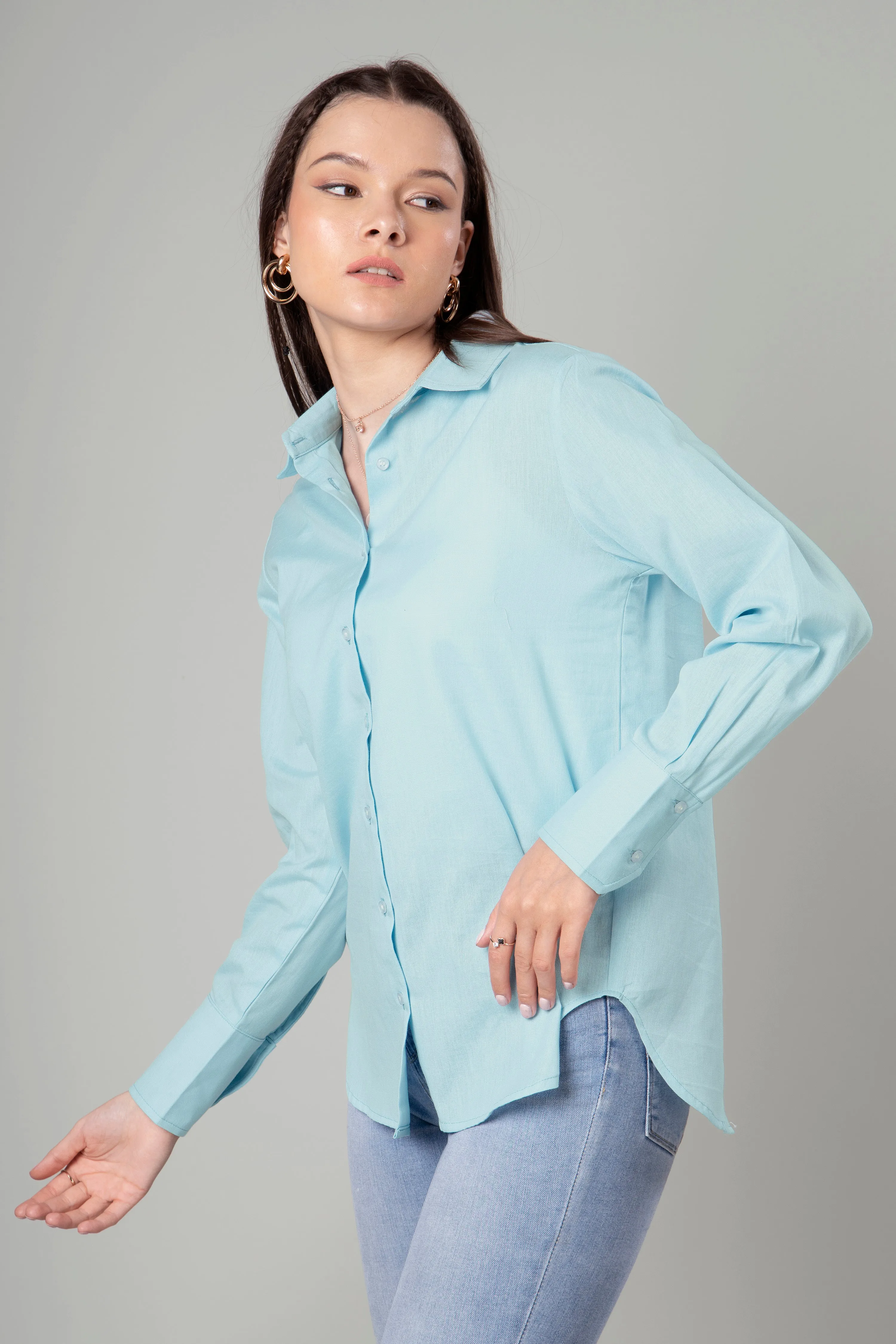 Classic Plain Cotton Shirt For Women