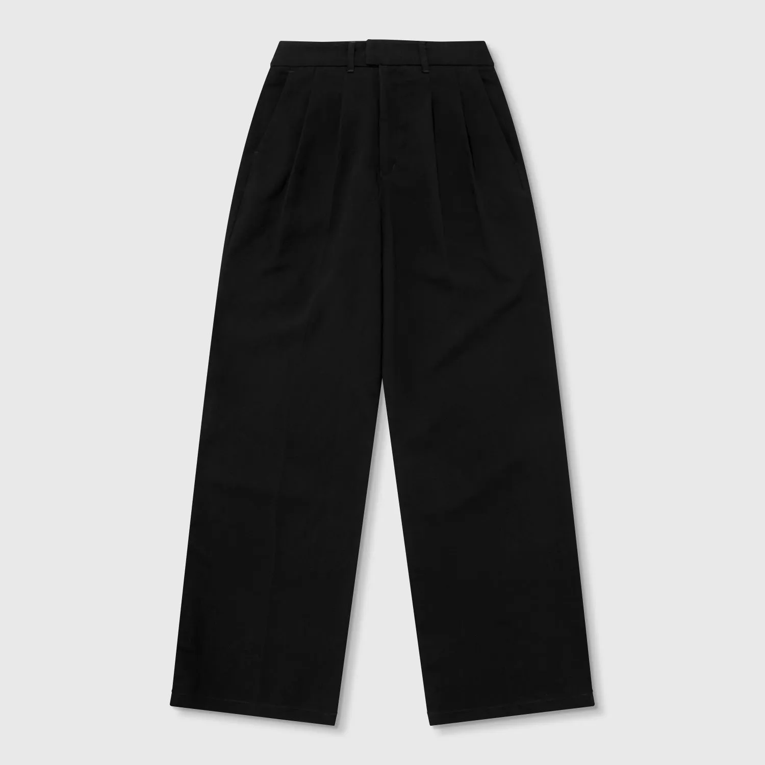 Classic Press-Stud Pants For Women - Black