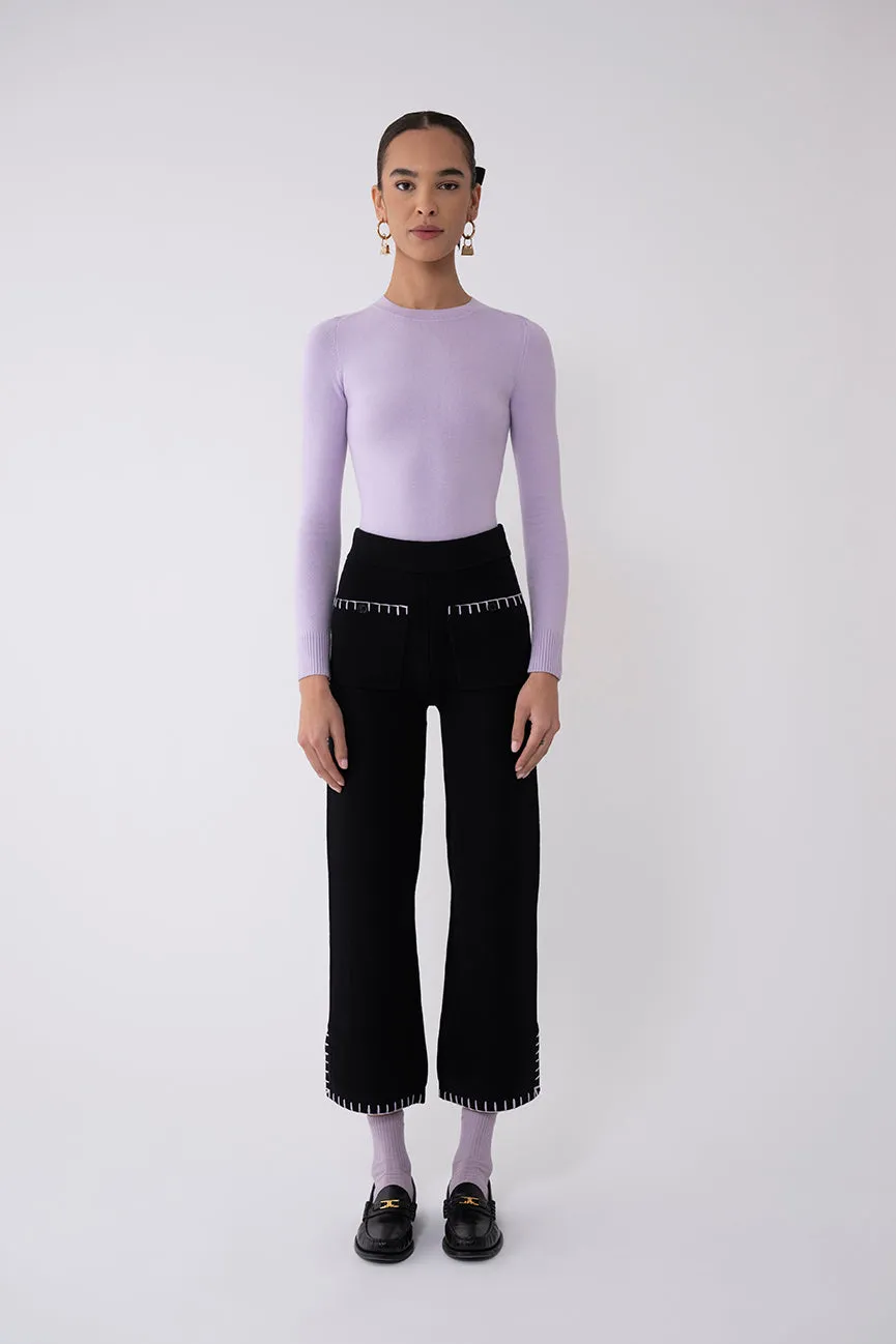 Coal Peachskin Cropped Pants