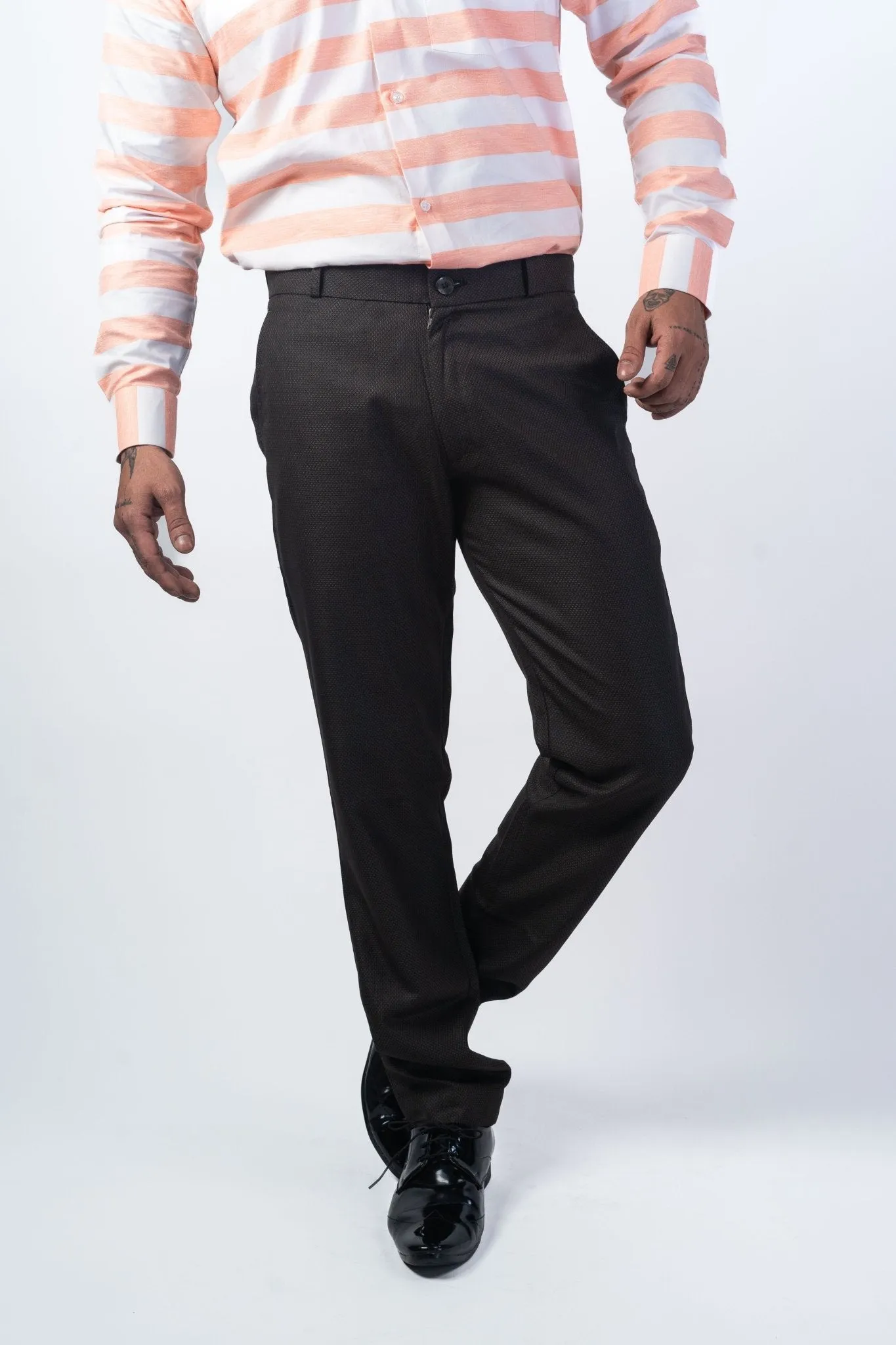 Coffee Black Color Formal Cotton Pant for Men