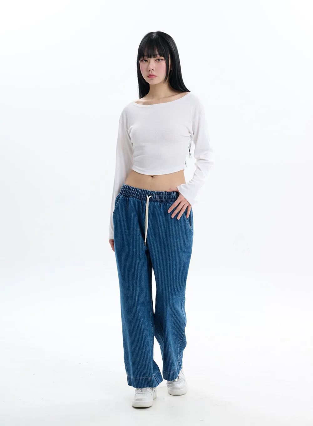 Corduroy Pants with Banding IF413