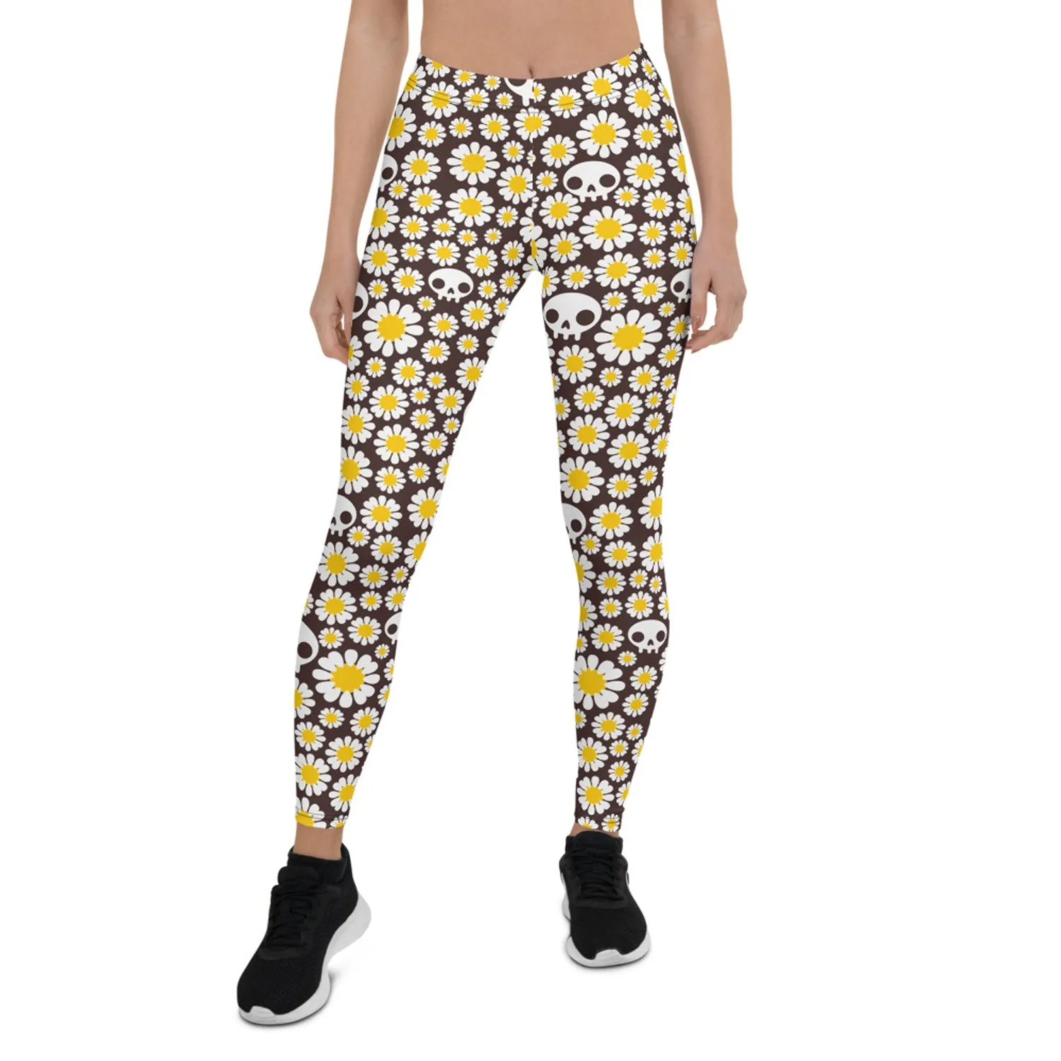 Daisies and Skulls Leggings for Women