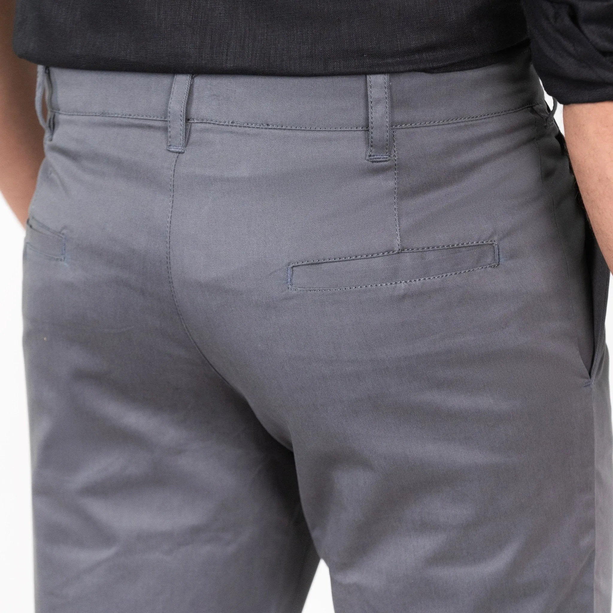 Dark Grey Color Cotton Trouser Pants for Men