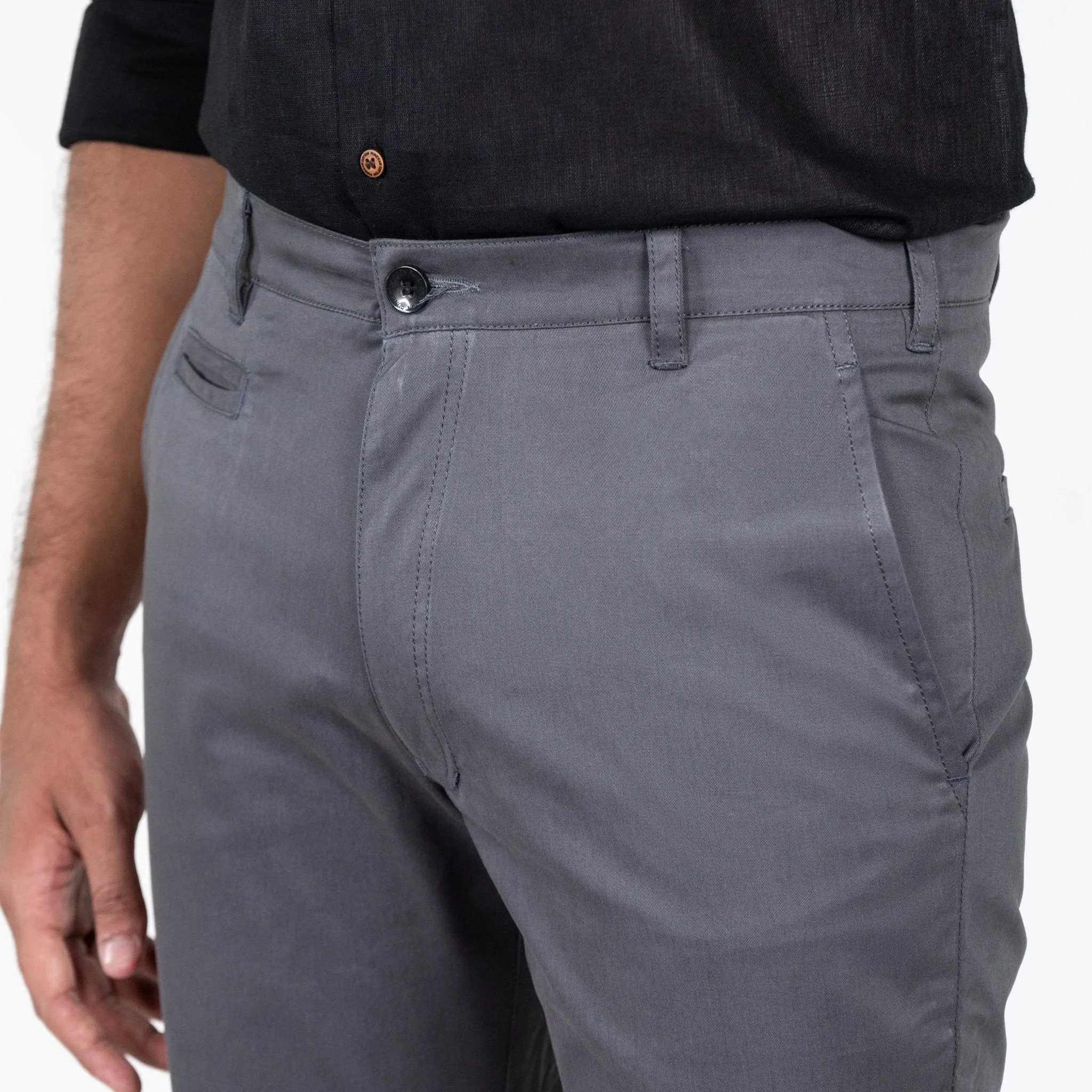 Dark Grey Color Cotton Trouser Pants for Men