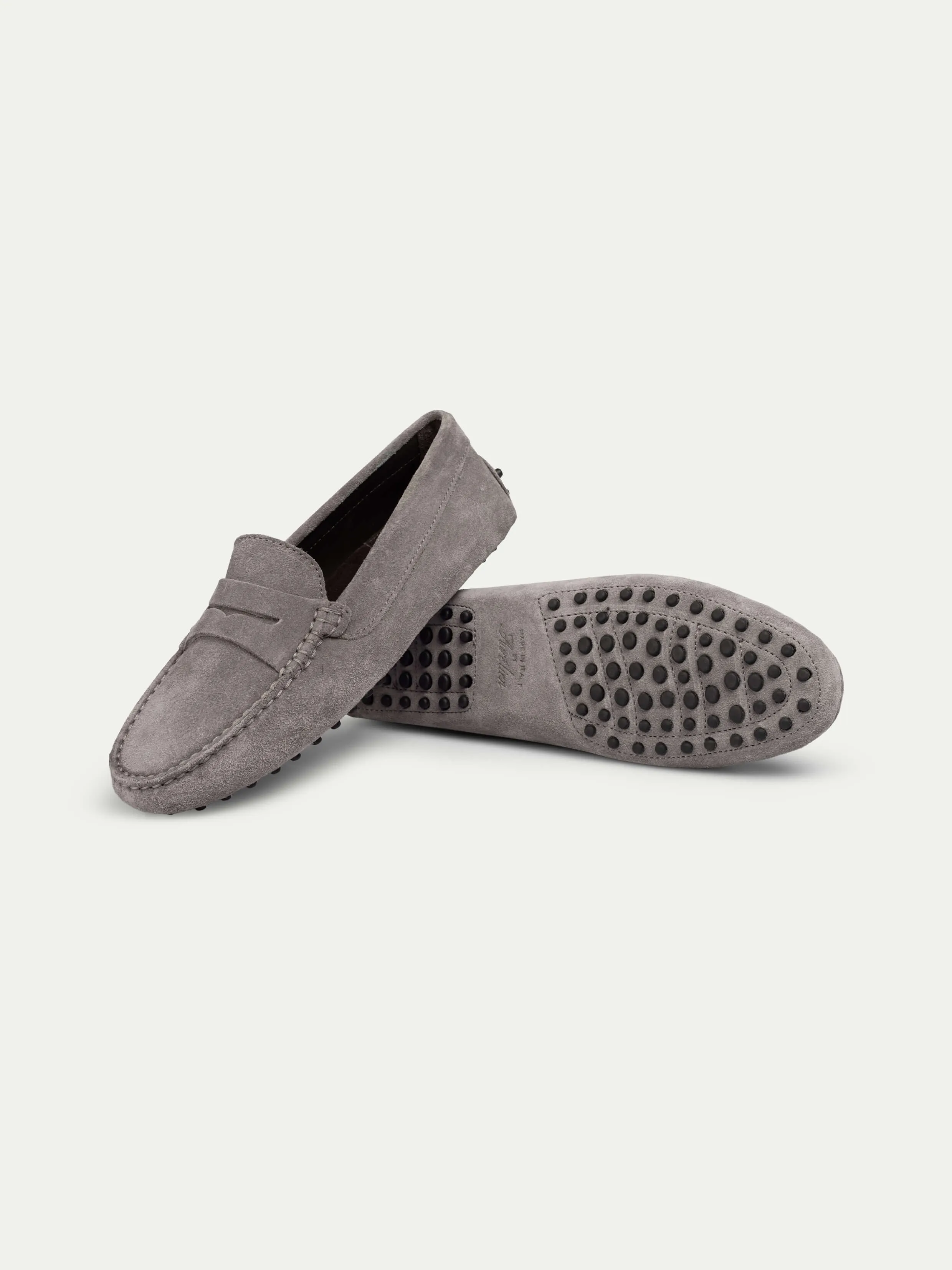 Dark Grey Suede Driving Shoes