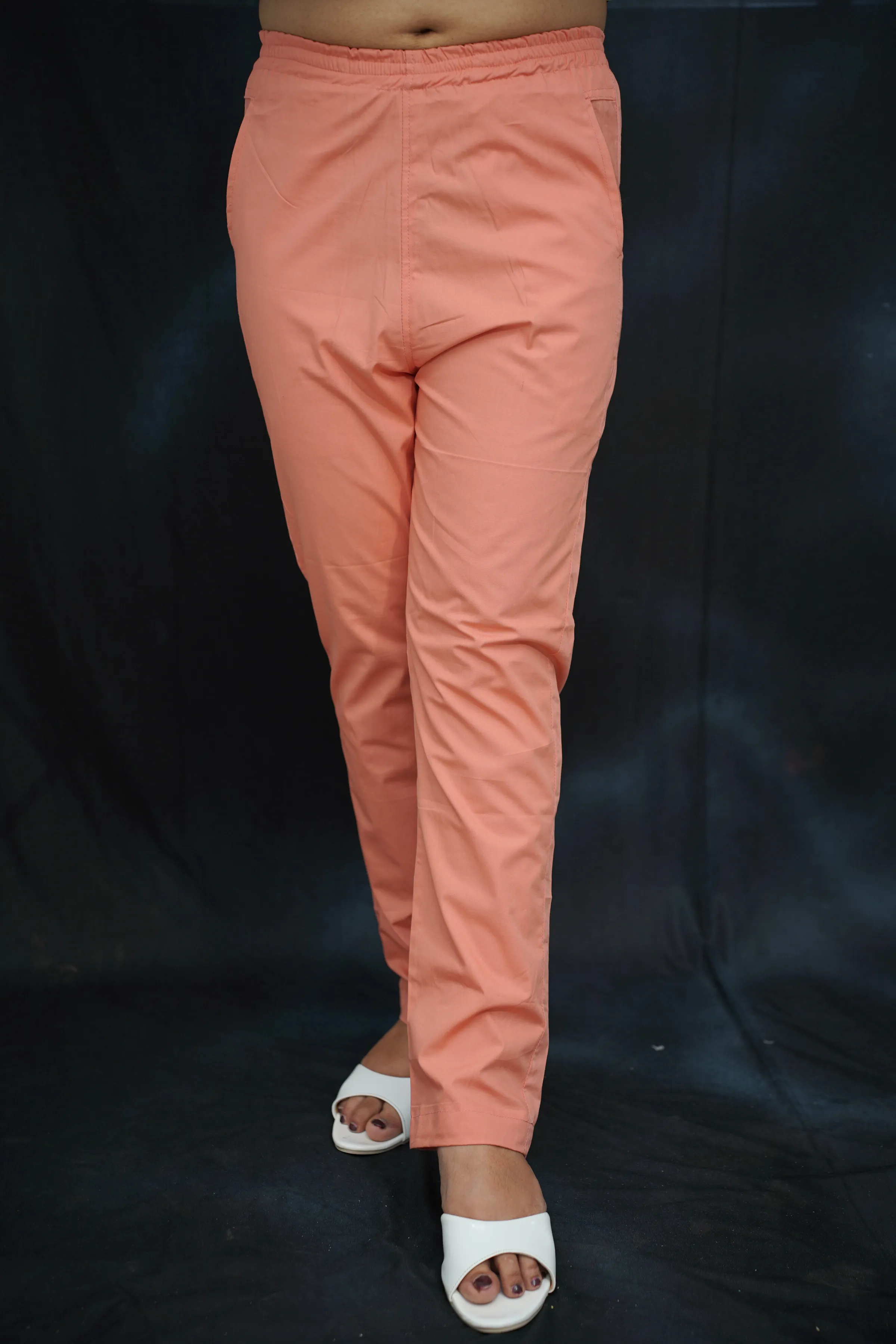 Dark Peach Cotton Kurti Pant