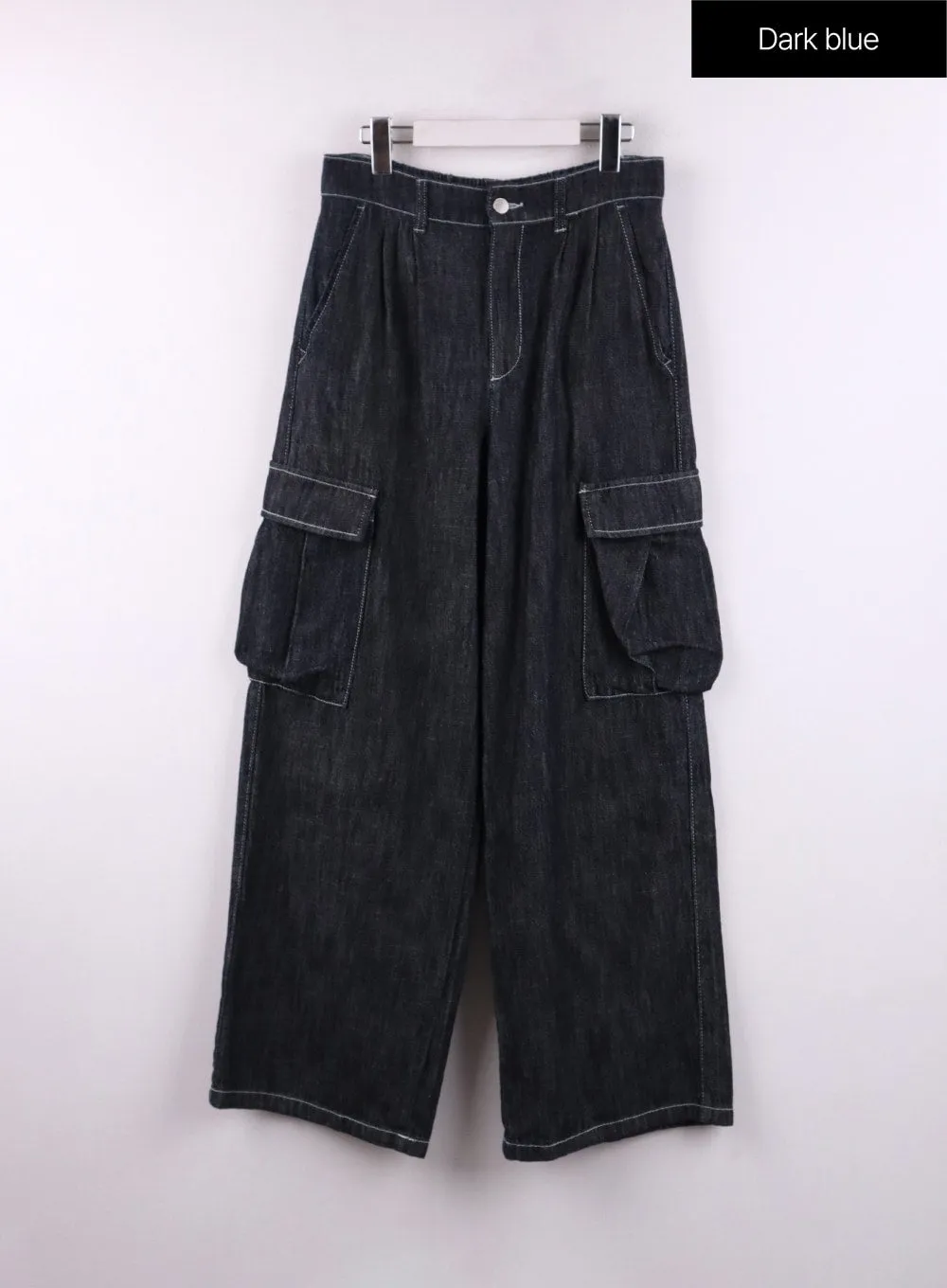 Denim Cargo Wide Leg Jeans CF407