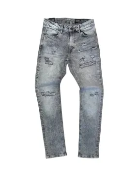 Distressed Patched Denim