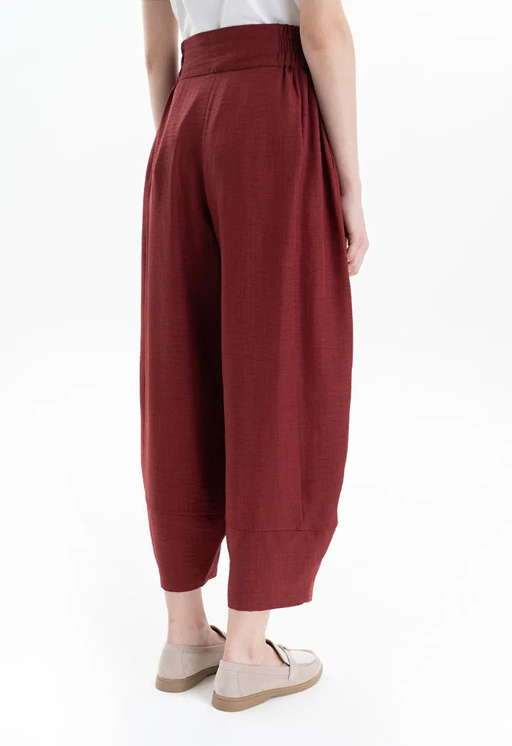 Double Pleated Solid Wide Leg Trouser