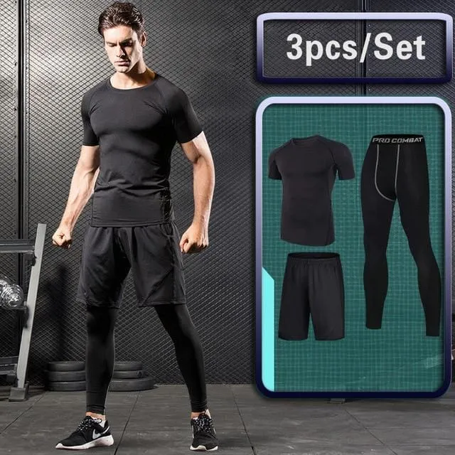 GYM Tights Sports Men's  Sportswear Suits training