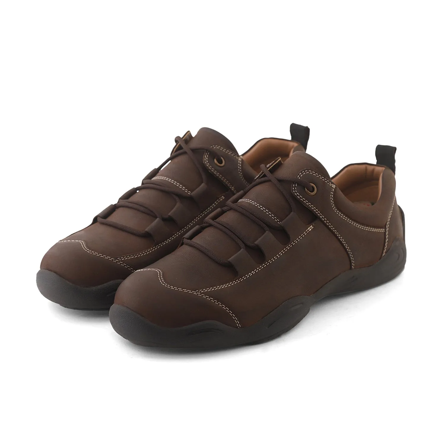 Ezok Mens Casual Brown Leather Sneakers