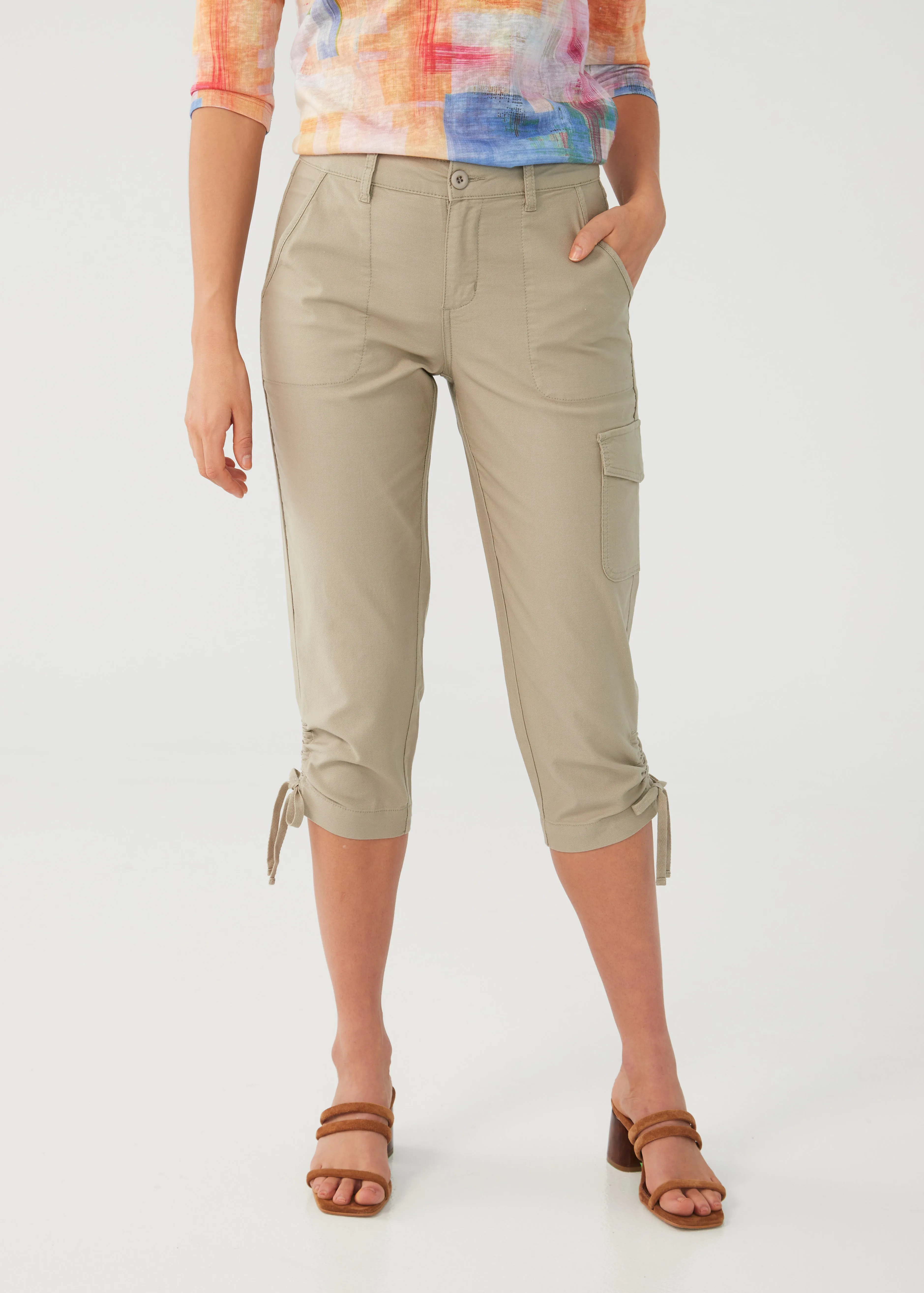 FDJ Olivia capri pant 2307383, ruched stretch canvas