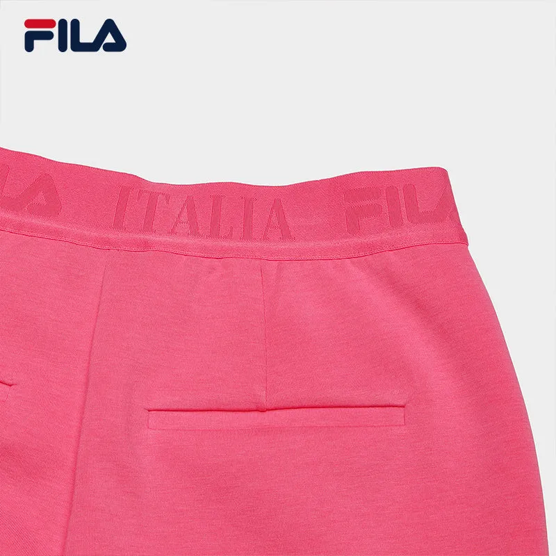 FILA CORE WHITE LINE FILA EMERALD Women's Knit Pants in Pink