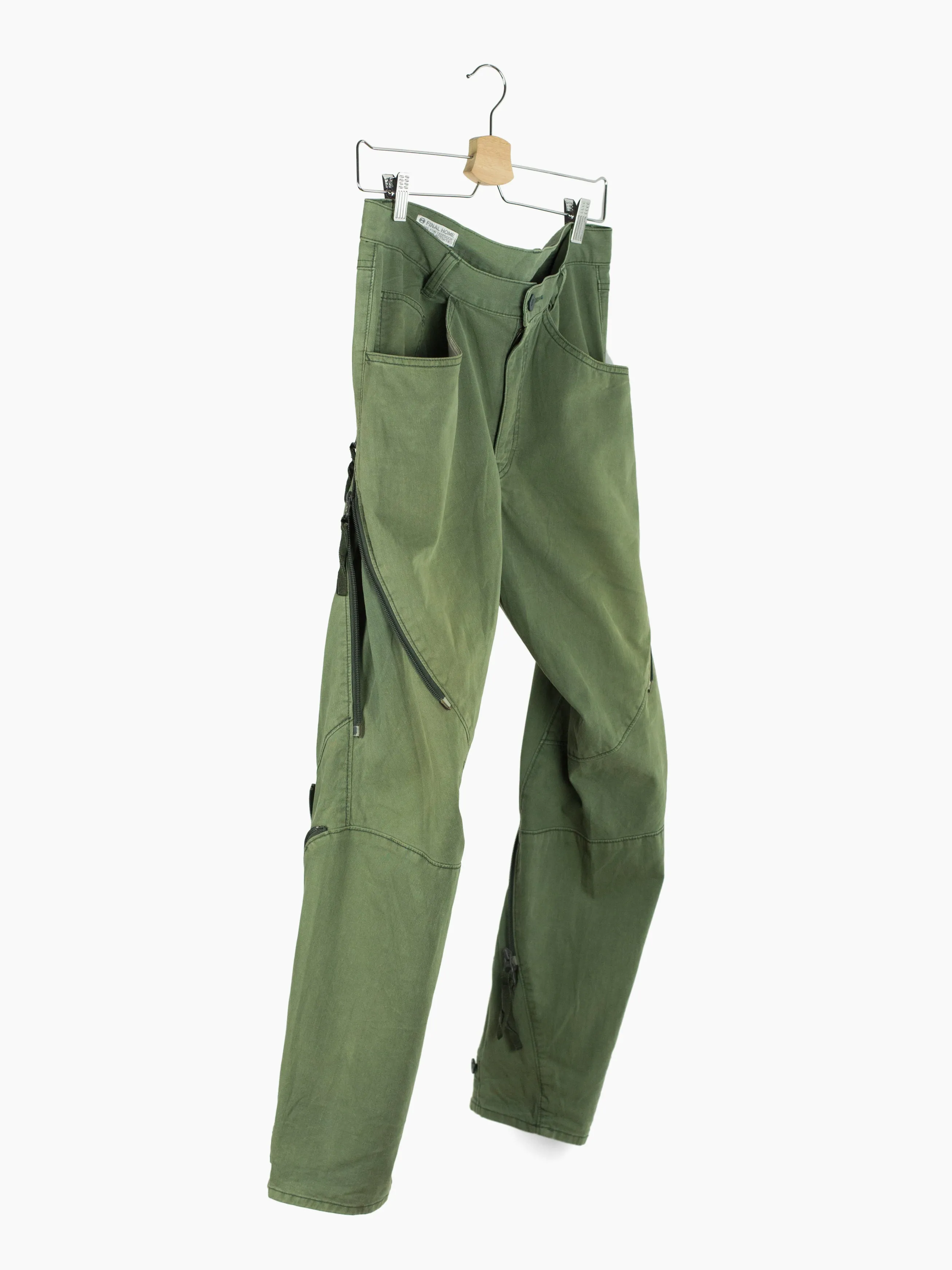 Final Home 90s Olive Zippered Moto Bondage Pant