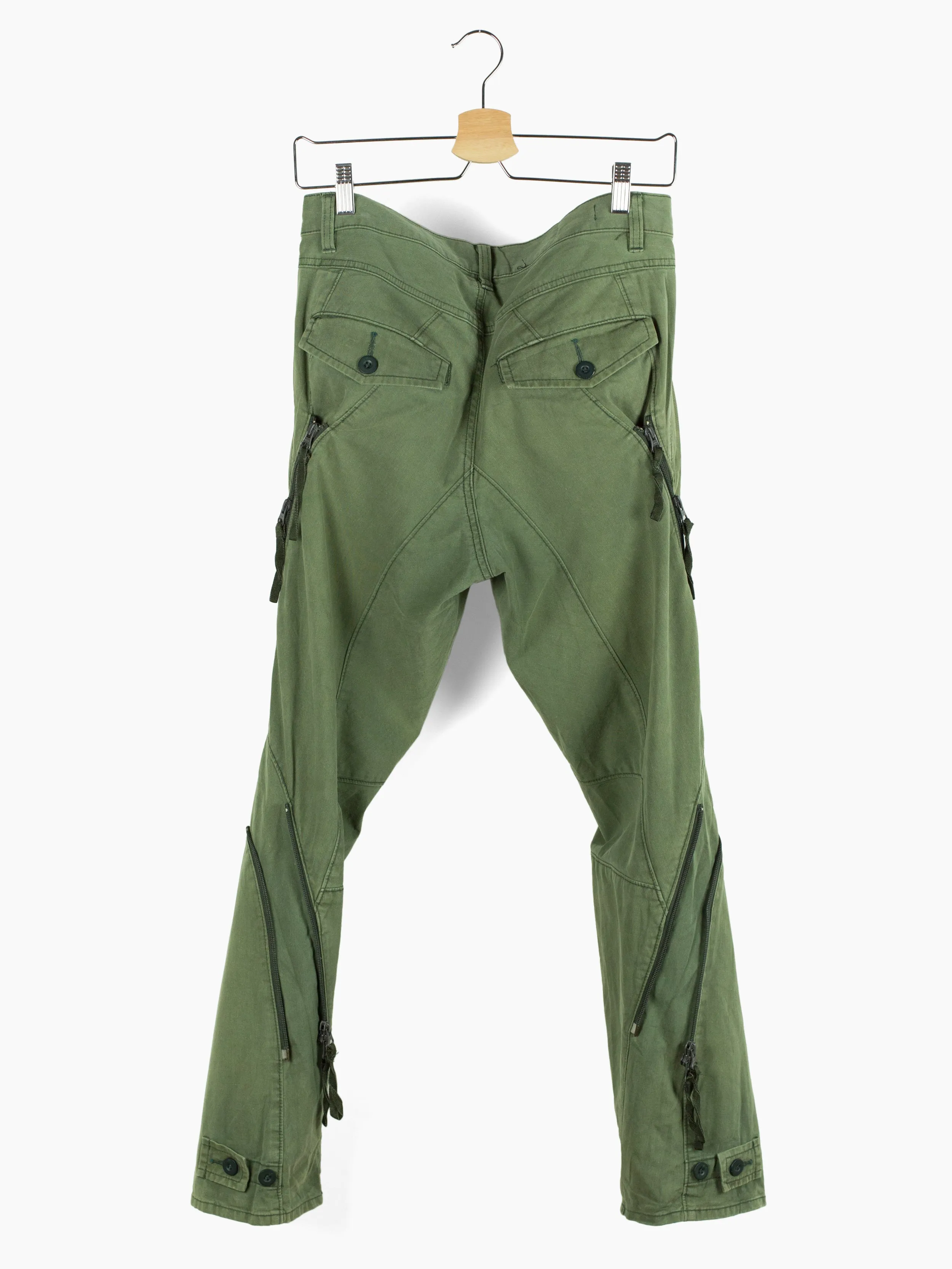 Final Home 90s Olive Zippered Moto Bondage Pant