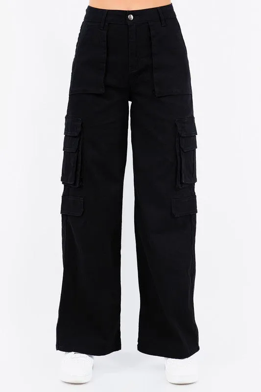 High Waist Straight Cargo Pants