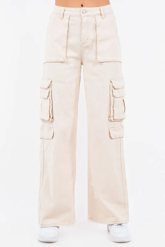 High Waist Straight Cargo Pants