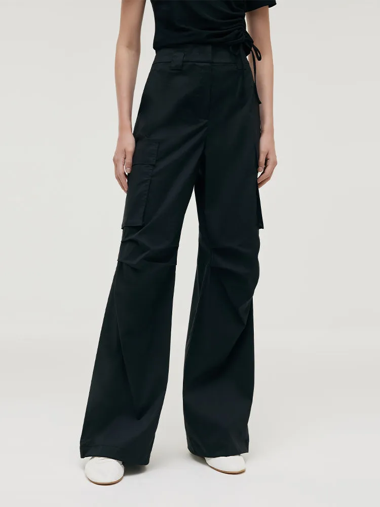 High-Waisted Ruched Women Cargo Pants