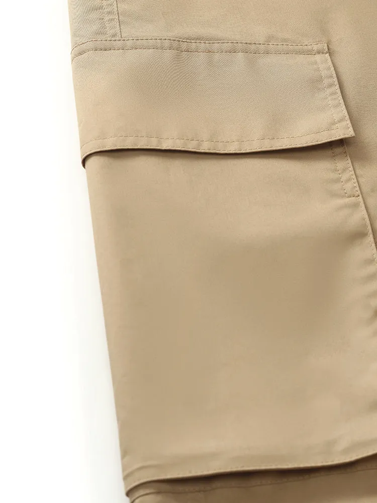 High-Waisted Ruched Women Cargo Pants