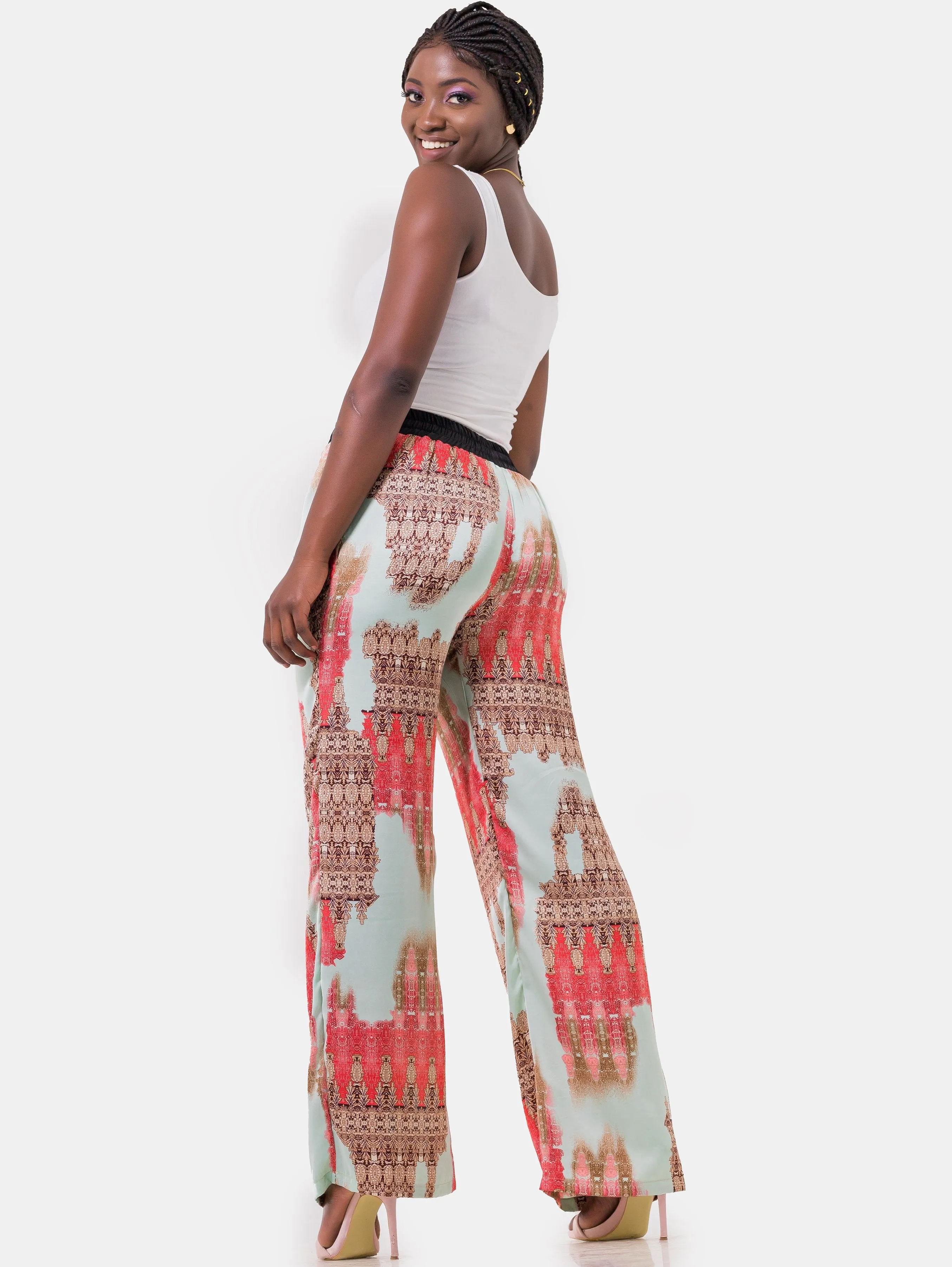 Hijabeefied Long Satin Pants - Peach