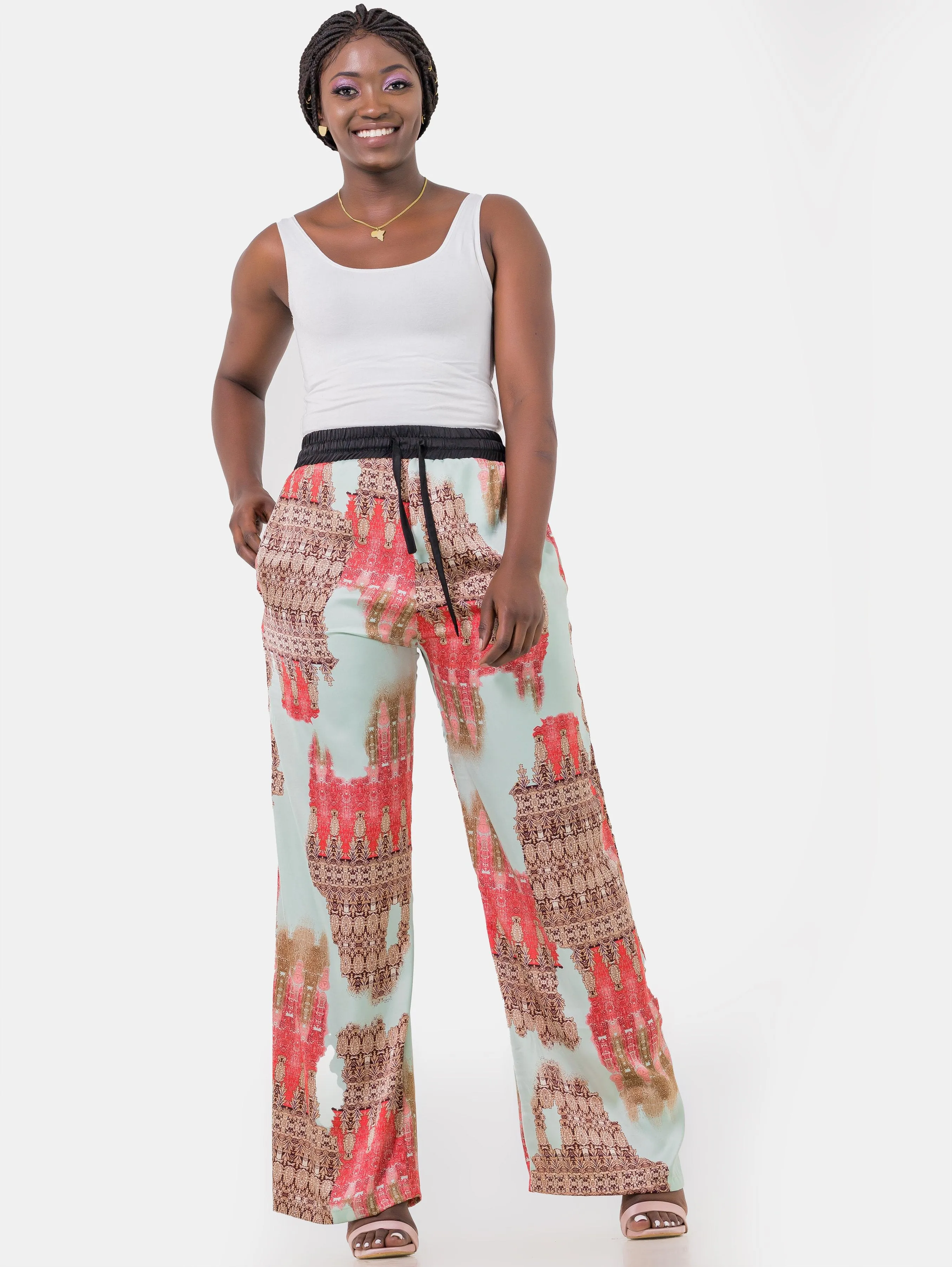 Hijabeefied Long Satin Pants - Peach