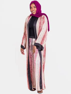 Hijabeefied Regular Travelling Kimono - Pink Print