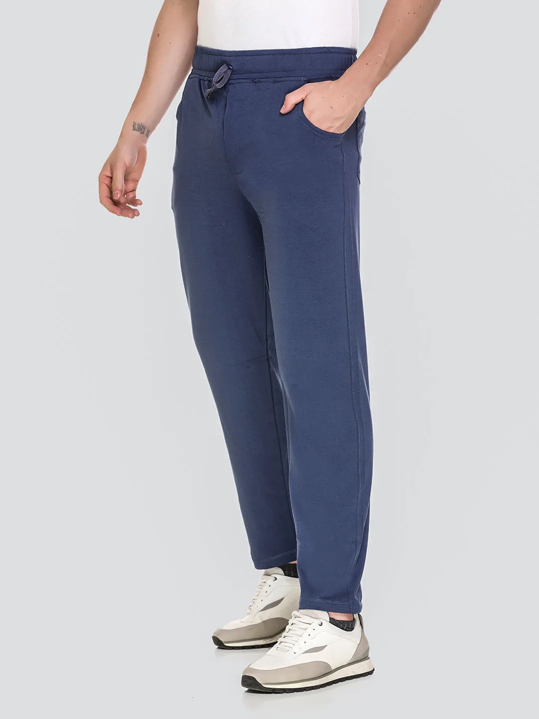 Jinxer Regular Fit Sports Lowers For Men - Oxford Blue