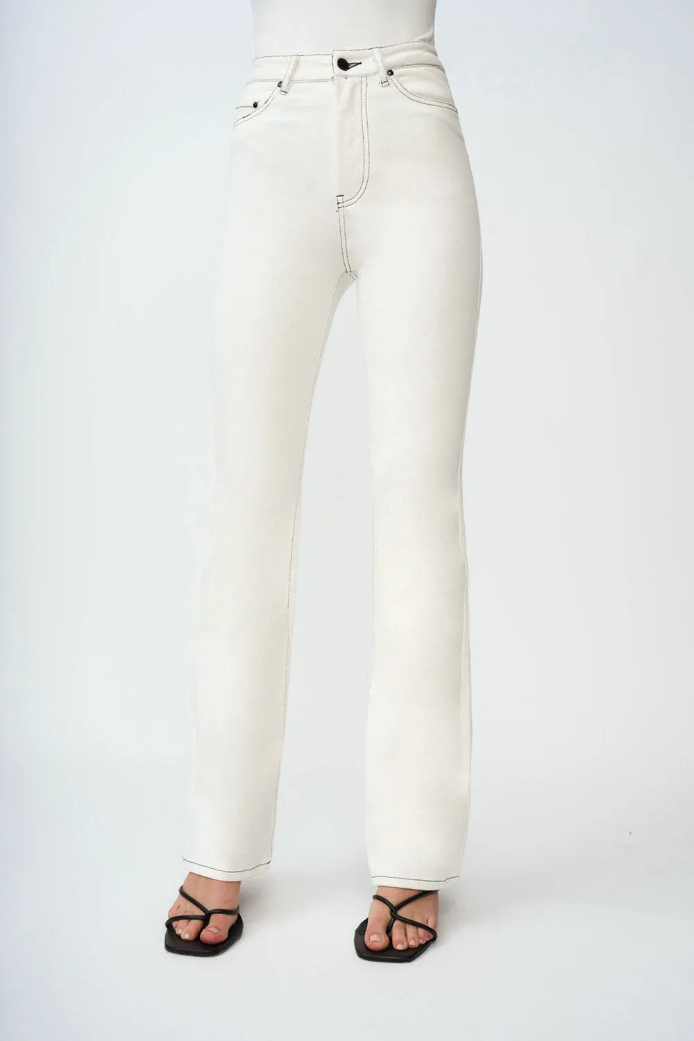 Johnny Flare Jean | Final Sale - White black