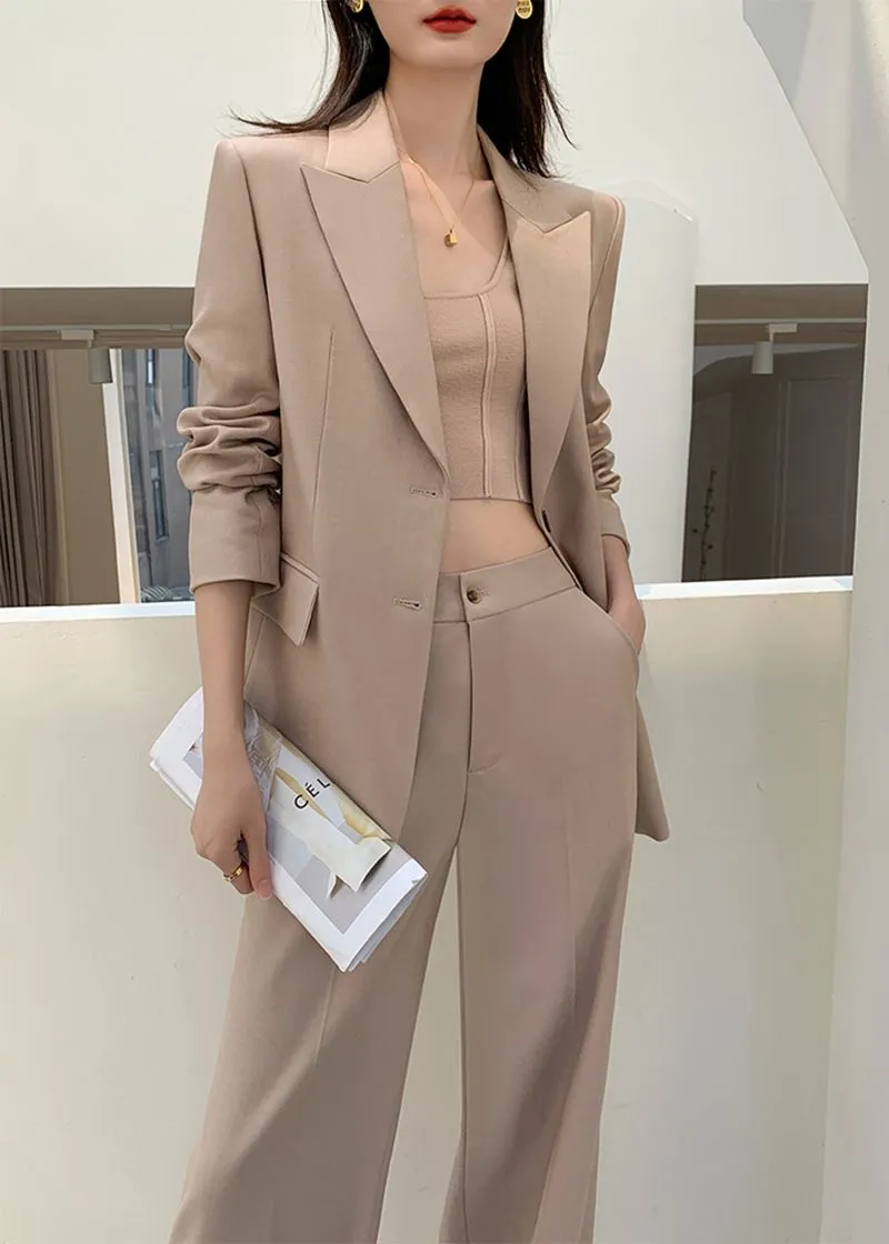 Larissa Single-breasted Blazer Wide Leg Pantsuit Set