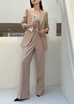 Larissa Single-breasted Blazer Wide Leg Pantsuit Set