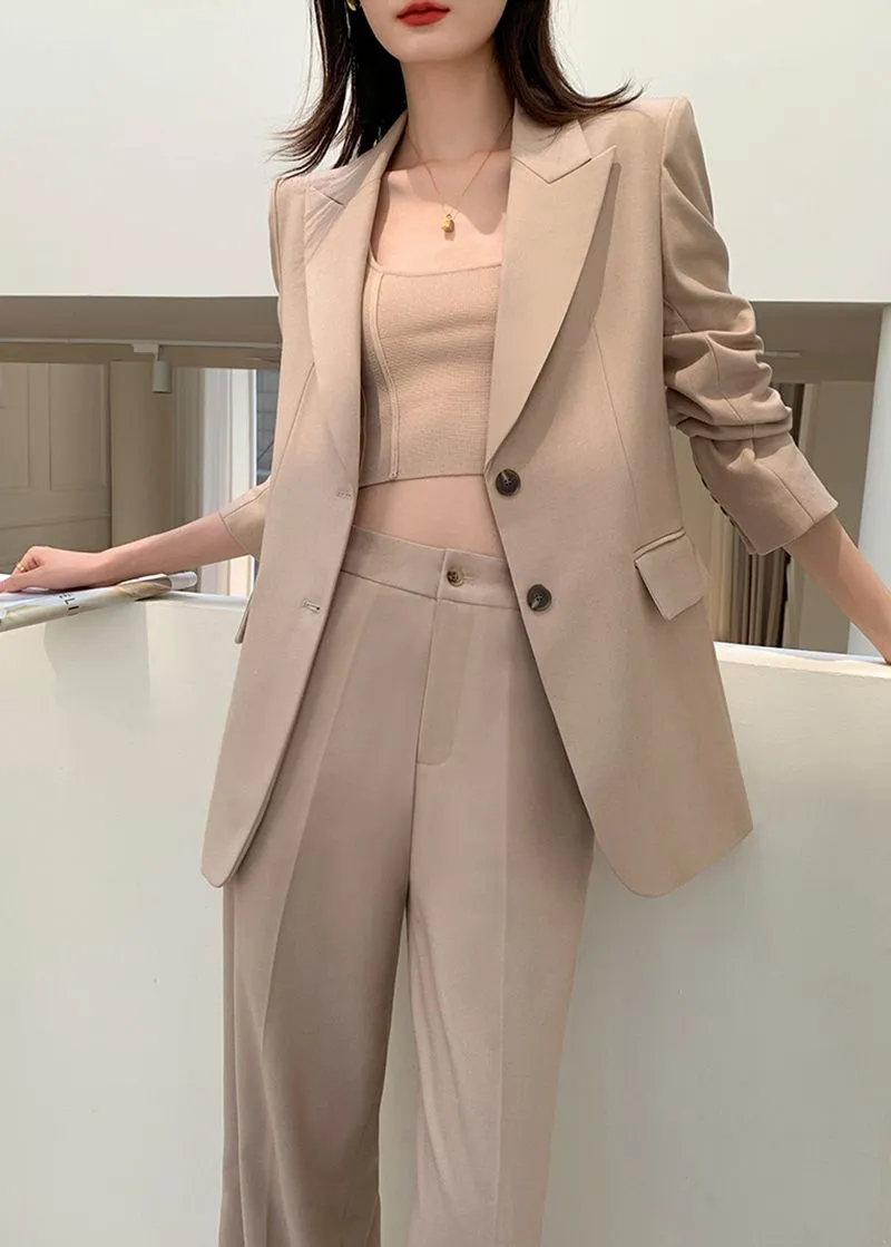 Larissa Single-breasted Blazer Wide Leg Pantsuit Set