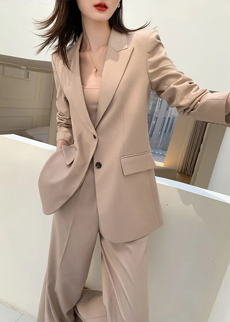 Larissa Single-breasted Blazer Wide Leg Pantsuit Set