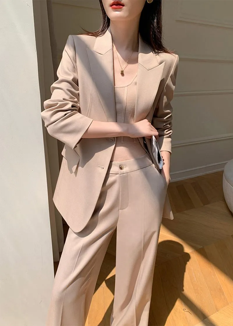 Larissa Single-breasted Blazer Wide Leg Pantsuit Set