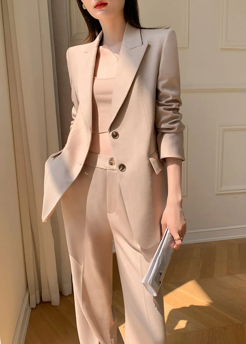 Larissa Single-breasted Blazer Wide Leg Pantsuit Set