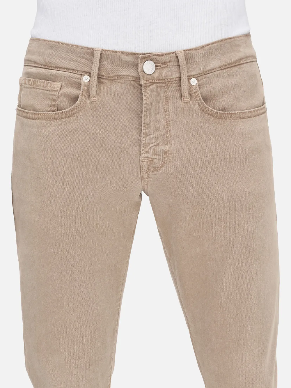 L'Homme Slim Brushed Twill -- Stone Beige